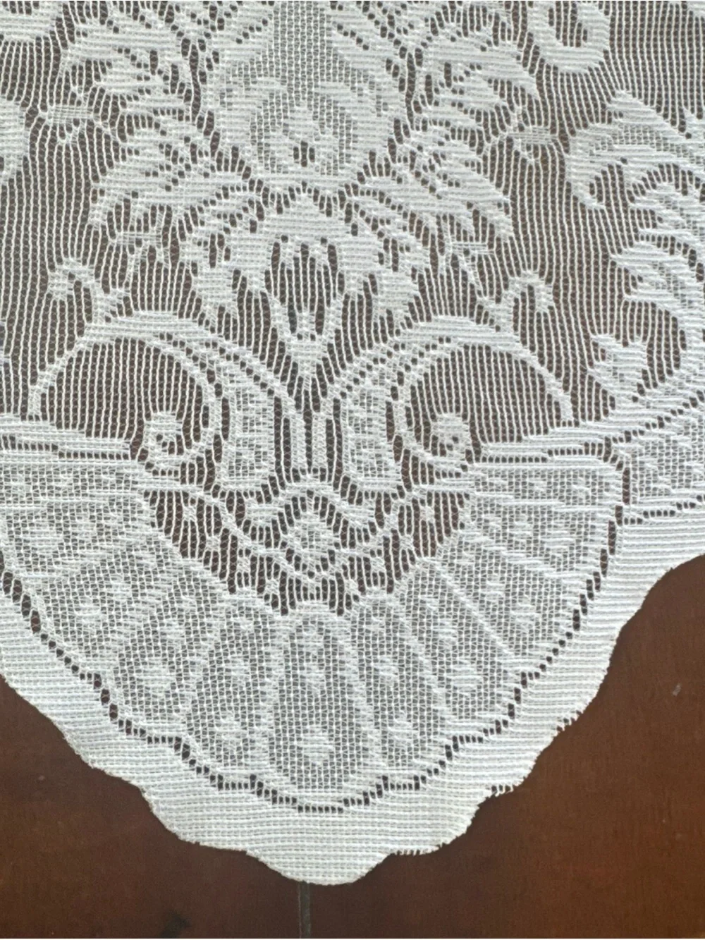 Vintage Lace Curtain Panel Fabric Lot 2 Panels 60x58, Valance 30x25 Craft Sewing